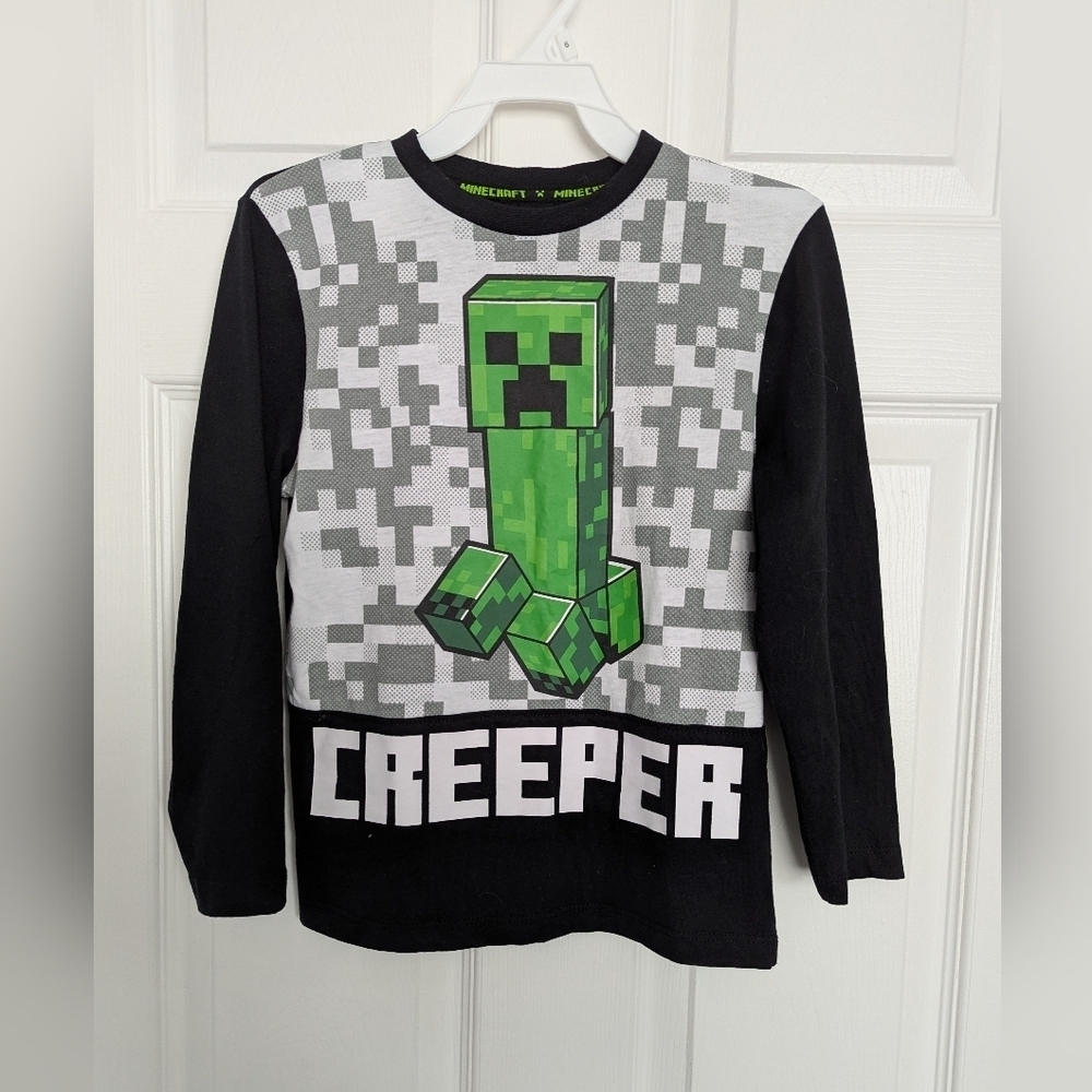 Minecraft Creeper Kids (Size 6) Long Sleeve Shirt